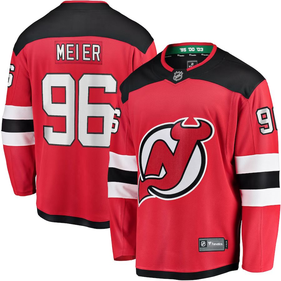 Men New Jersey Devils #96 Timo Meier Fanatics Branded Red Home Breakaway NHL Jersey
